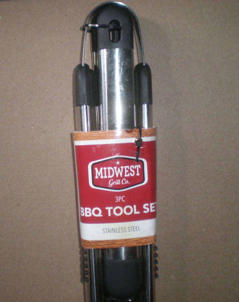 3 Pc Stainless Steel BBQ Tool Set 19" Long gallery