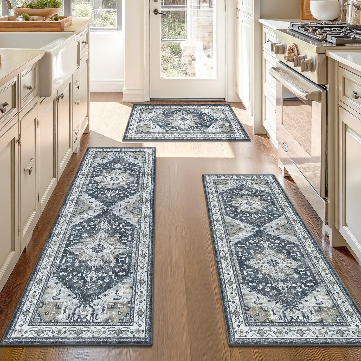 Yamaziot Boho Washable Kitchen Rugs Sets of 3, Non Slip Kitchen Mats for Floo... gallery