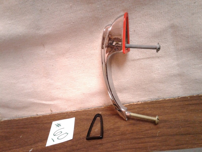 Vintage Amerock Cabinet Door Pull with Red or Black Insert MCM NOS with Screws gallery
