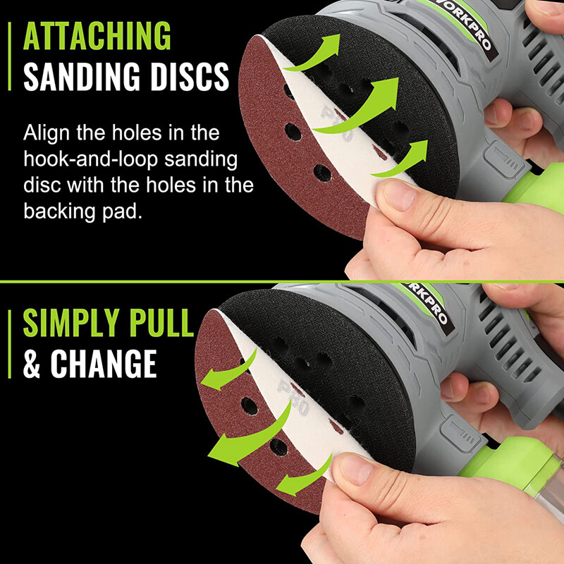 WORKPRO 5-Inch Random Orbit Sander, 6 Variable Speeds 7000 to 14000 RPM gallery