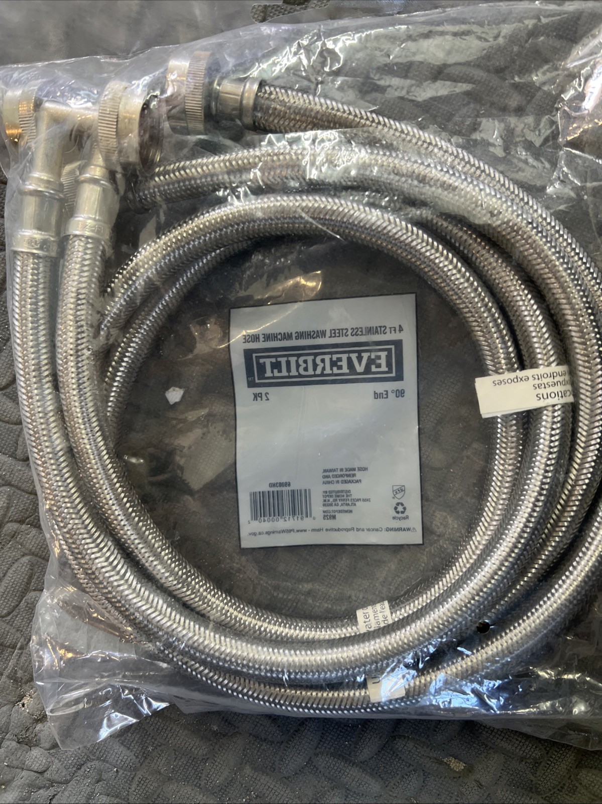Everbilt Washing Machine Connector Polymer Coated Stainless Steel 4" gallery