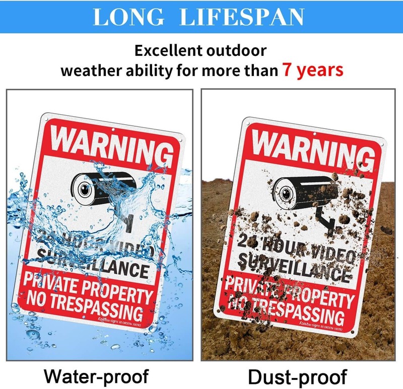4 Pack No Trespassing, Private Property, Warning Signs - 10 x 7 Inches Reflec... gallery