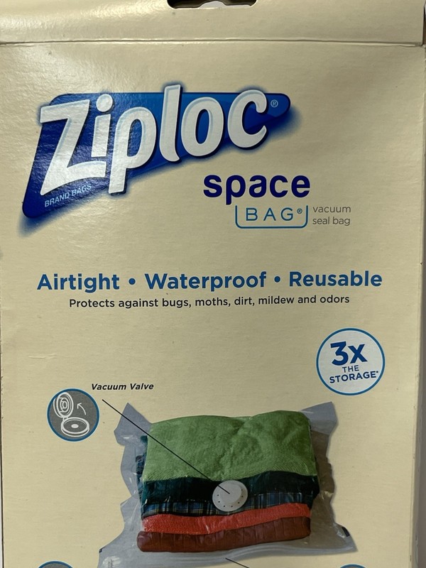 NEW Ziploc Space Bag FLAT Medium Flat Storage Compression Bags Reusable 3 Count gallery