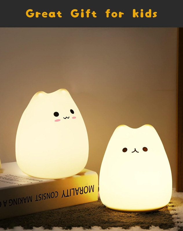 LED Cat Night Light, Battery Powered 4 x 3.54 x 3.5 inches, White gallery