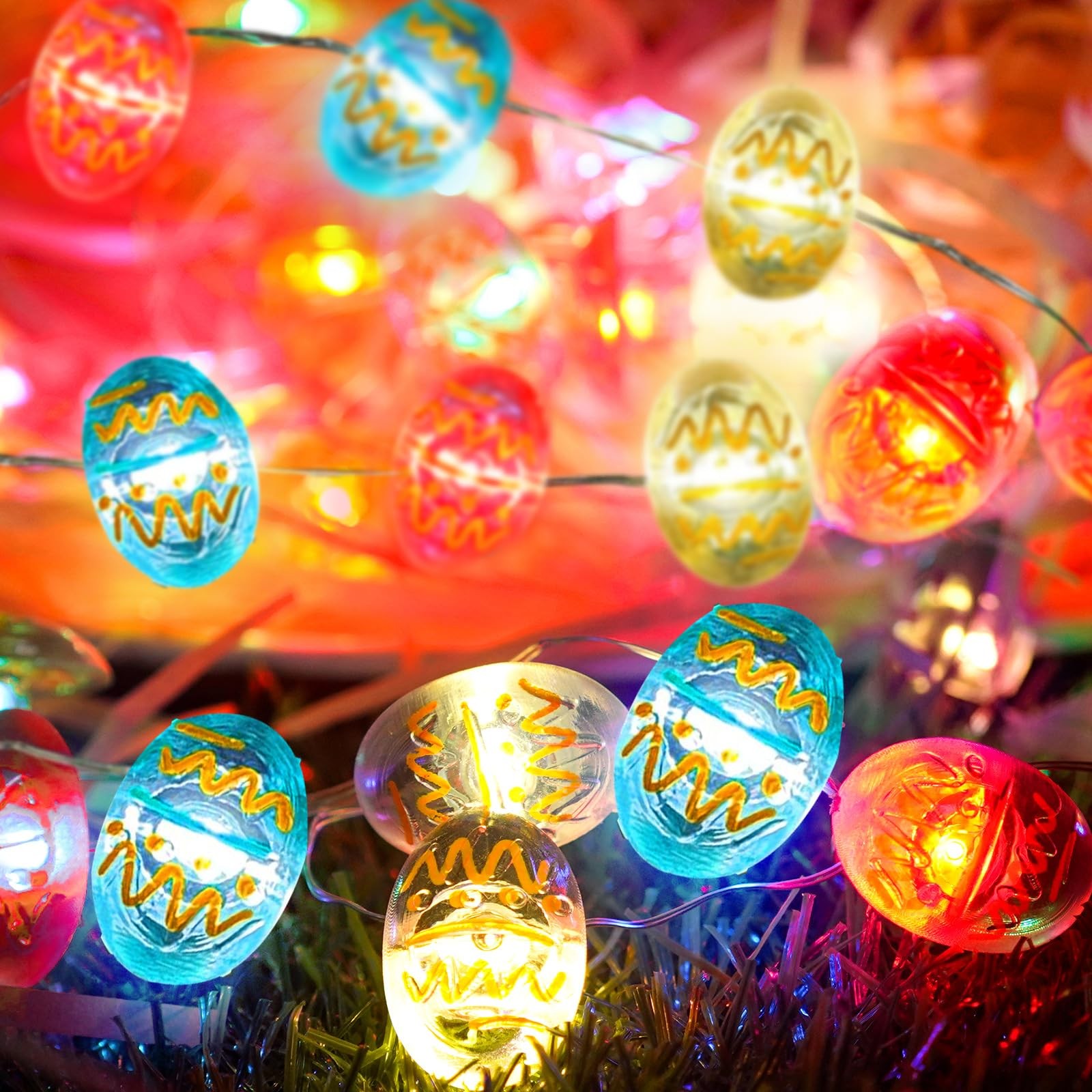 Easter Egg Decoration LED Fairy Lights Battery Operated String Lights, 16 ft ... gallery
