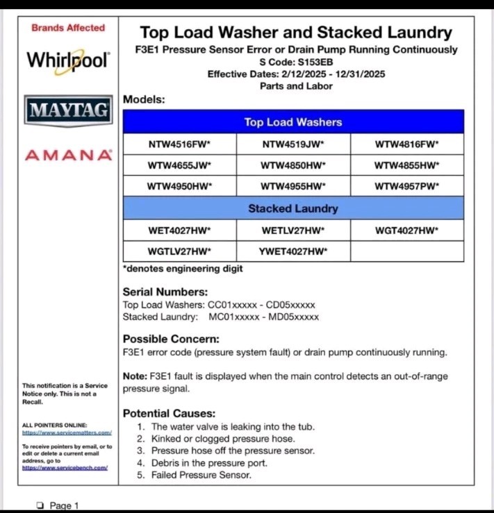 Whirlpool Amana Maytag W11603811 Washer BOARD REPAIR ONLY! Constant Drain-3 gallery