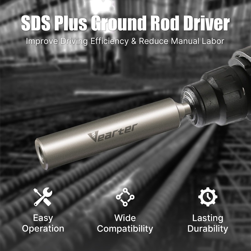 1/2''- 3/4'' Bore SDS PLUS Ground Rod Driver for Fence Installation Rebar Piling gallery