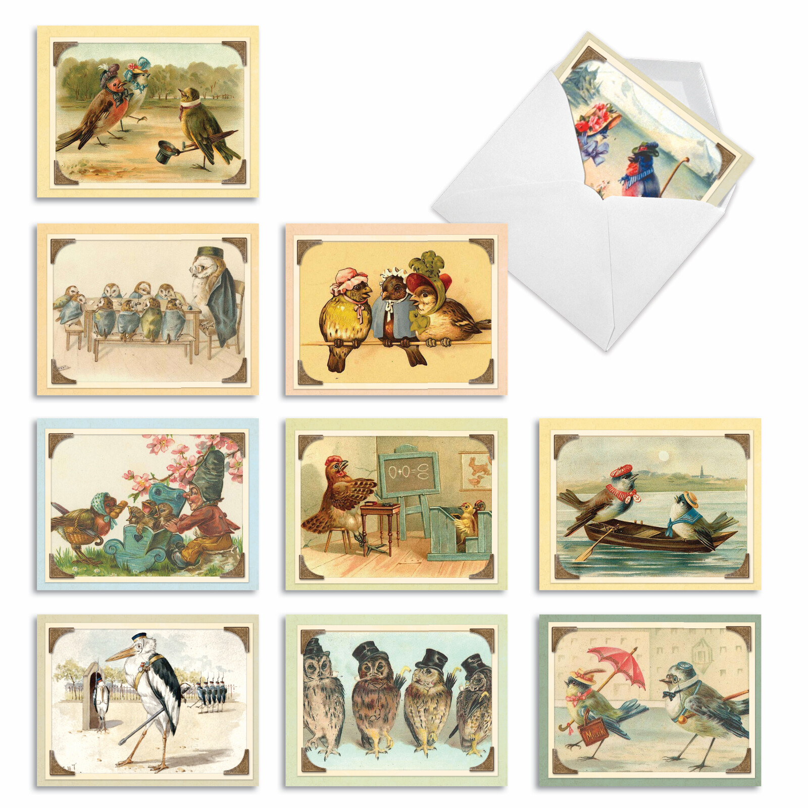 10 Assorted All Occasion Blank Note Cards with Envelopes - SWEET TWEETS M2344OCB gallery