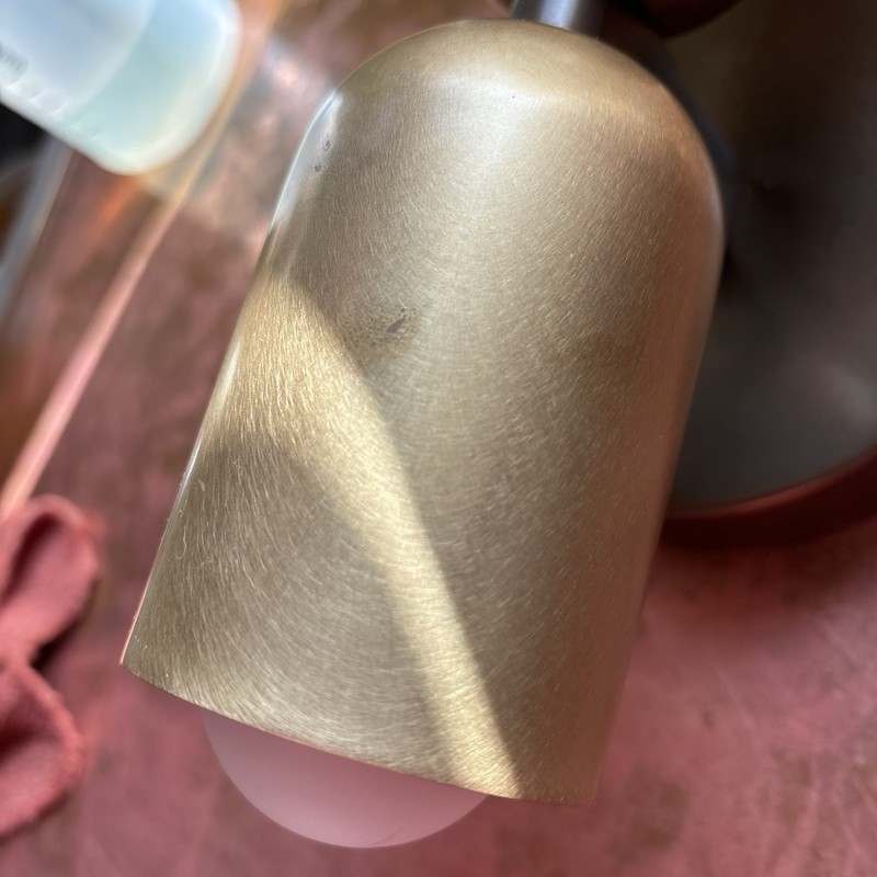 In Common With Brass Up Down Sconce Natural Shades, Patina Backplate NEW 2 Avail gallery