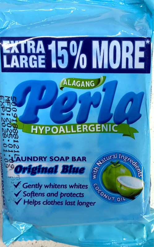 Perla Hypoallergenic Laundry Detergent Bar Soap Coconut Oil 110g X3 New Sealed gallery