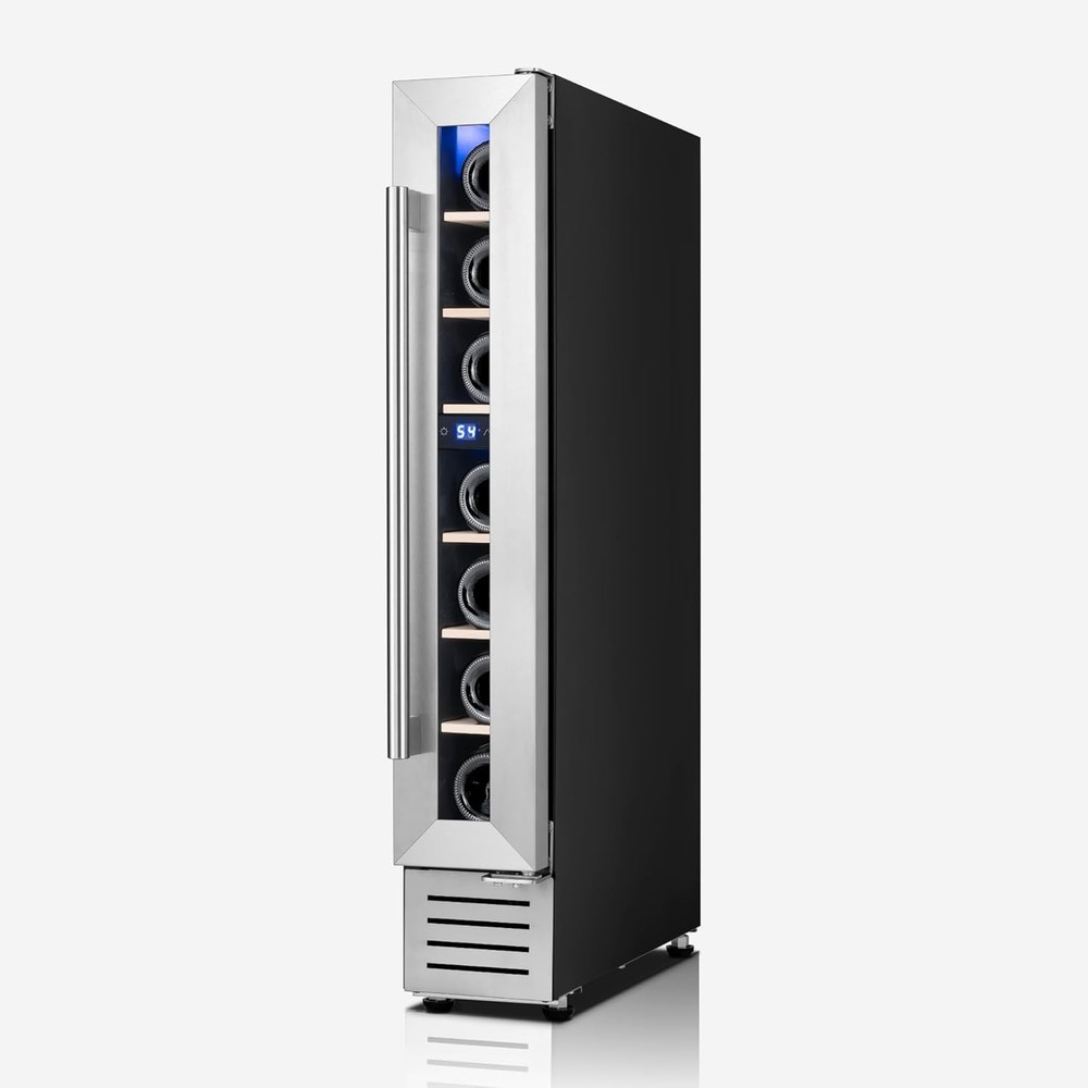 Yeego 7" Mini Wine Cooler Fridge 40-65°F 7-Bottle Freestanding/Built-in Home