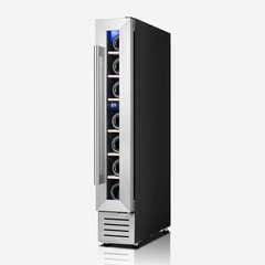 Yeego 7″ Mini Wine Cooler Fridge 40-65°F 7-Bottle Freestanding/Built-in Home