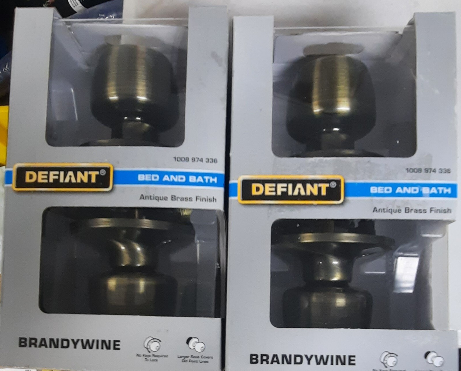 Defiant Brandywine Bed/Bath Door Knob Antique Brass Finish 1008974336, set Of 2 gallery
