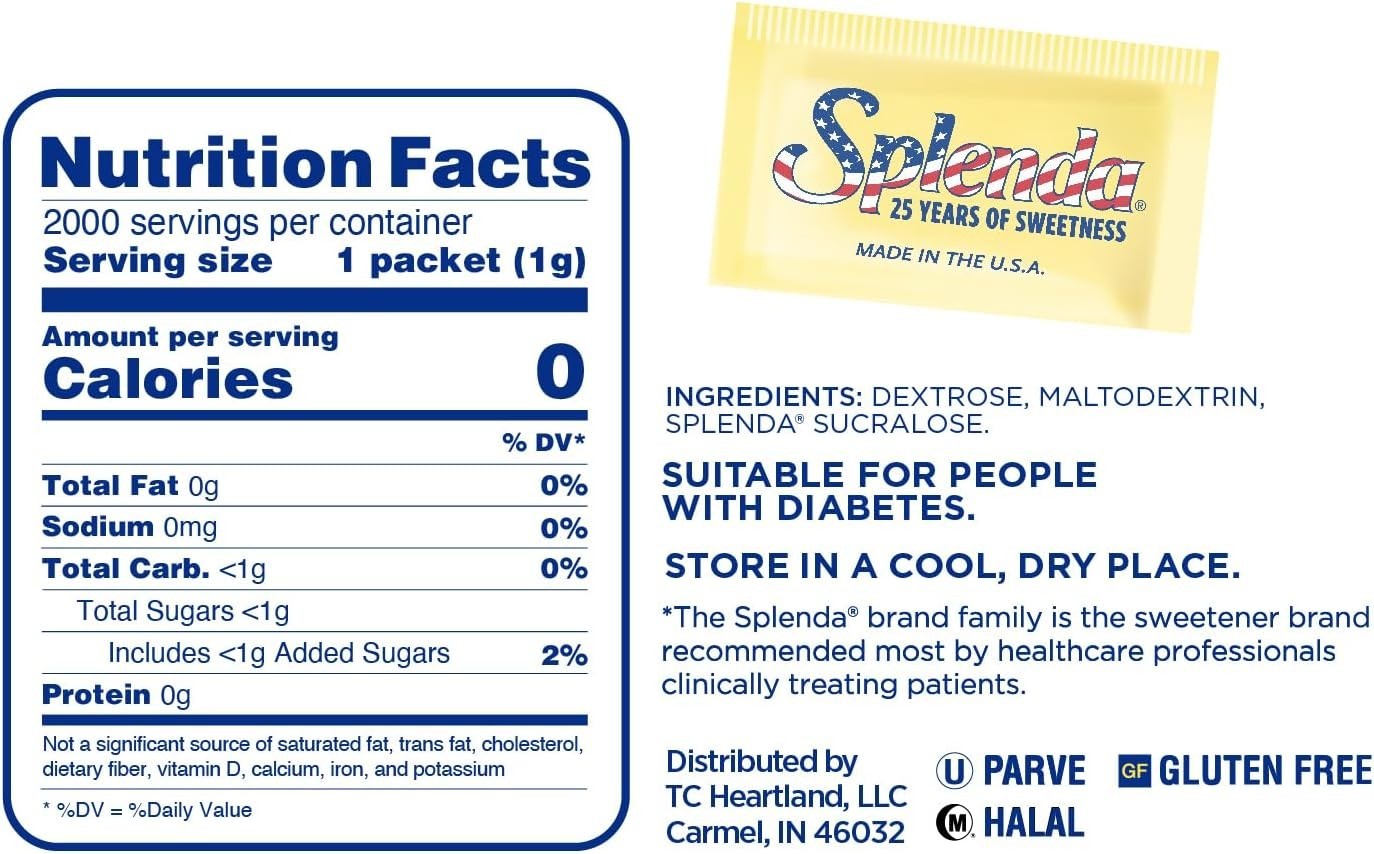 SPLENDA Zero Calorie Sweetener, 2000 Count Packets gallery