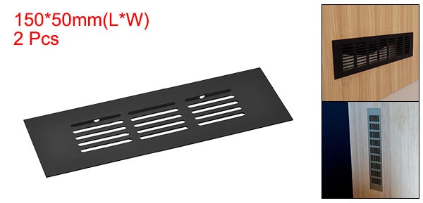 2pcs Rectangle Ventilation Grille Aluminum Alloy Mesh Air Vent Cover, 150x50mm gallery