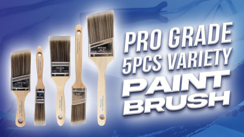 Pro Grade Paint Brushes, 5-Piece Brush Set, Flat & 5pk Soft, Multicolor gallery