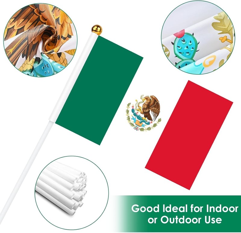 5/10/20/50/100pcs Hand Held Mini Flag USA Canada Mexico Flags on Stick 8x11in gallery