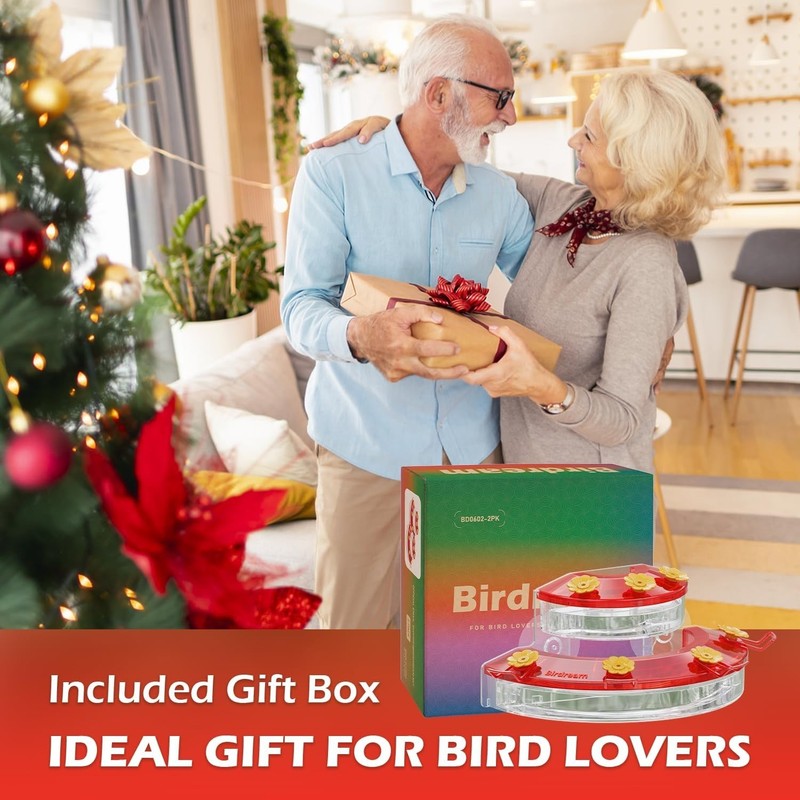 Birdream 2 Pack Window Hummingbird Feeders for Outdoors, with 2 Pack, Red gallery