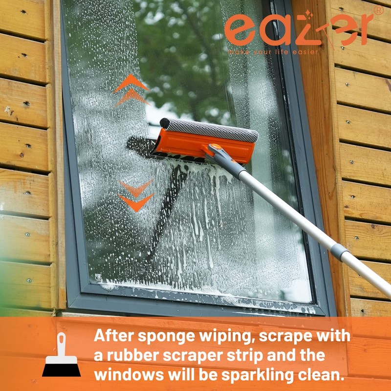 46'' Professional Window Cleaner Tool, 2-in-1 Rotatable Squeegee for Window Clea gallery