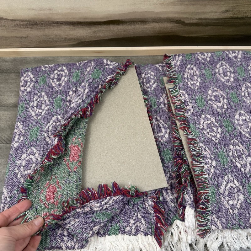 GreenRow Pia Patterned Cotton Woven Blanket Throw 50”x60” Green Pink Purple OB gallery