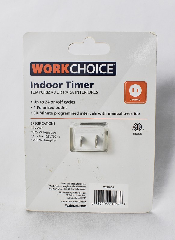 Workchoice Indoor Timer 2 Prong Polarized Outlet 15amp gallery
