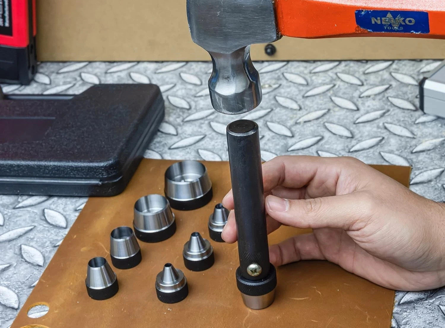 9 in 1 Precision Hollow Punch Tool Set. 10 Piece with Corrosion-Resistant Blades gallery