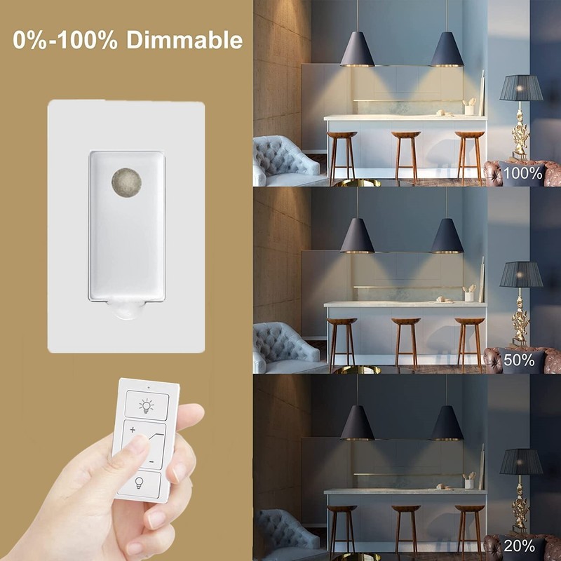 Smart Wireless Light Switch Kit No Wiring Dimmer Remote Control Work with Alexa gallery