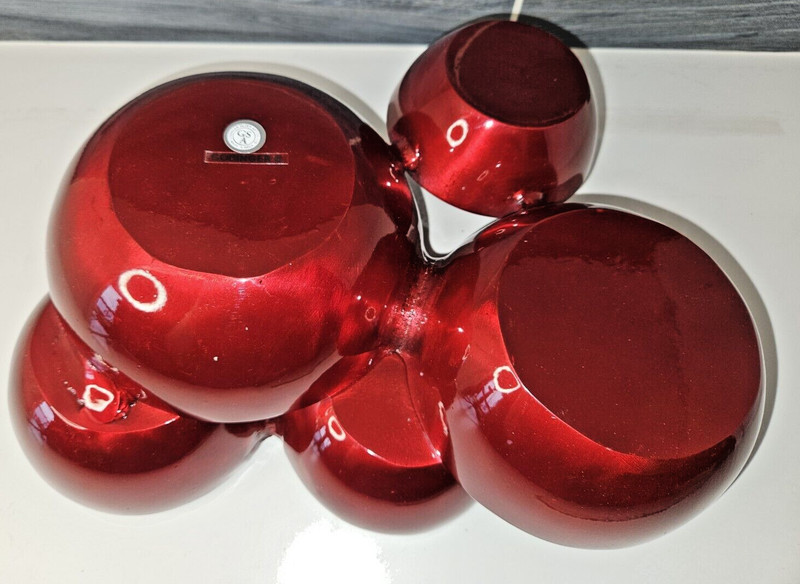 Godinger Silver Art Company Ruby Red Enamel on Metal Cluster Serving Bowls gallery