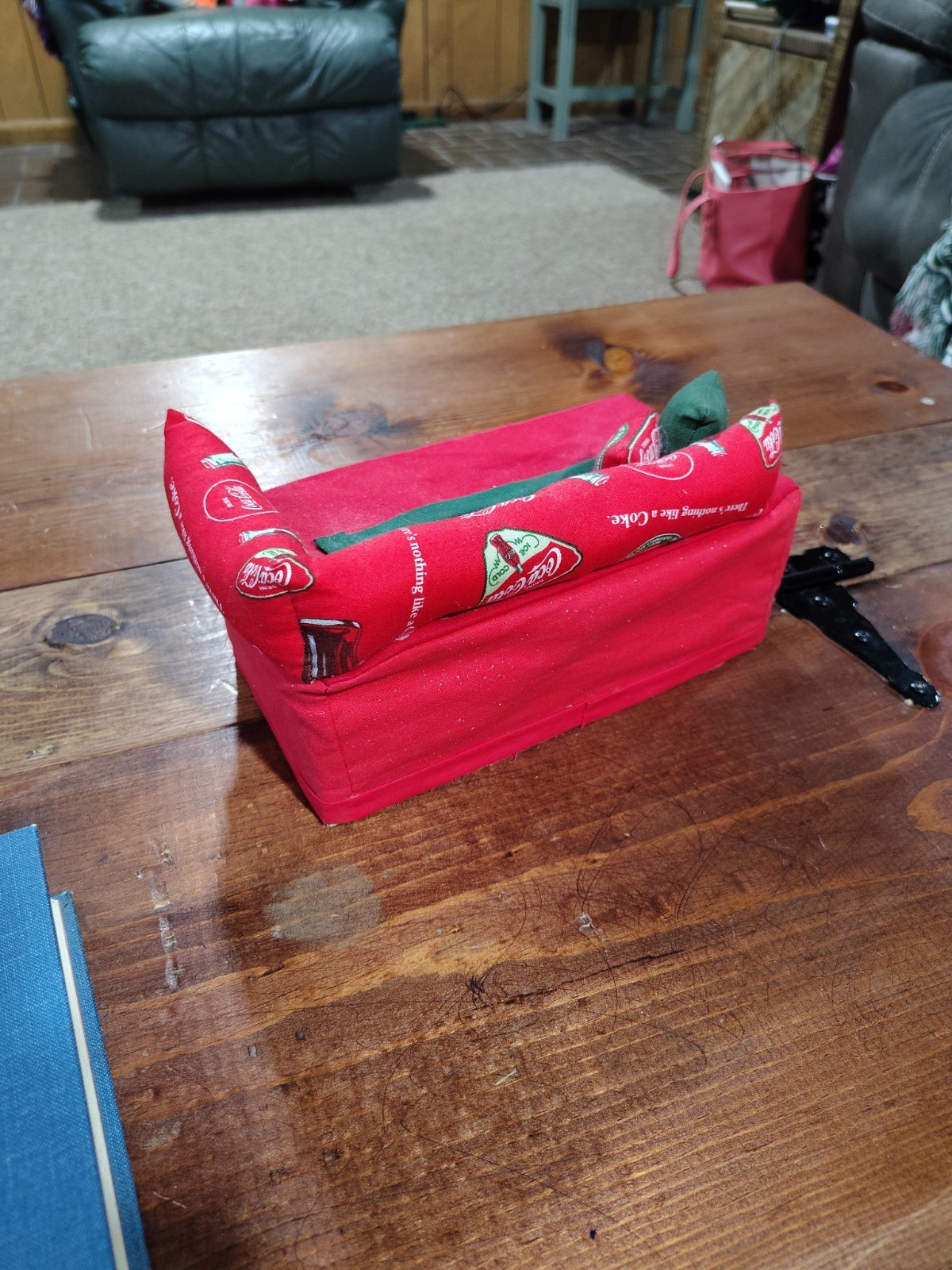 Coca-Cola Tissue Box COVER Fabric Rectangle Handmade GUC gallery