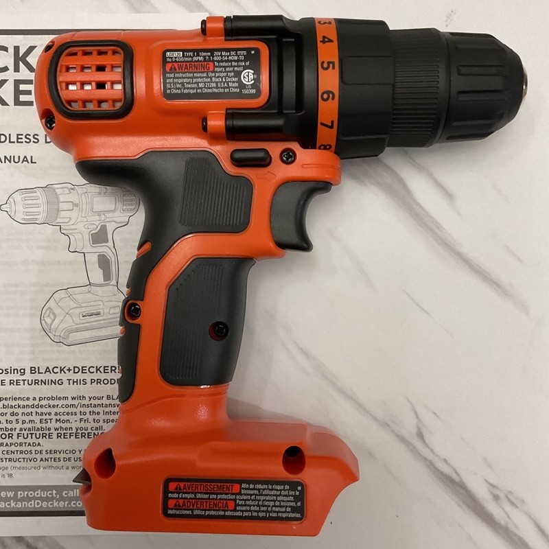 Black & Decker 20V MAX Cordless Drill LDX120 Tool Only with Manual Open Box gallery
