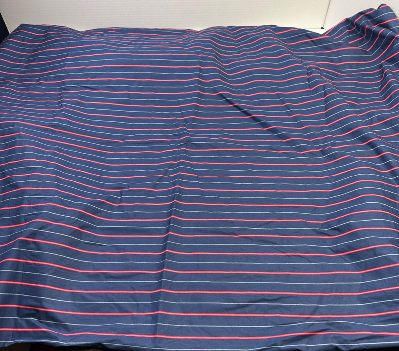 Ruvanti 100% Cotton Full Flat Fitted Deep Pockets Navy Red White Stripe gallery