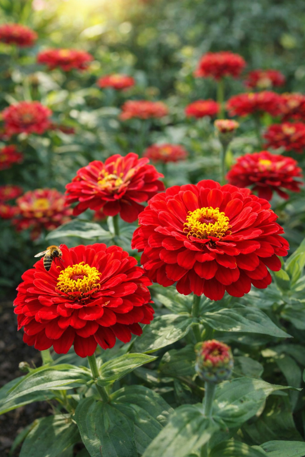 100+ Cherry Queen Zinnia Flower Seeds RED Zinnia Elegans Annual gallery