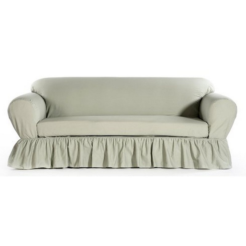 All Cotton 2-piece Ruffled Sofa Couch or Loveseat or Chair Slip cover + Cushion gallery