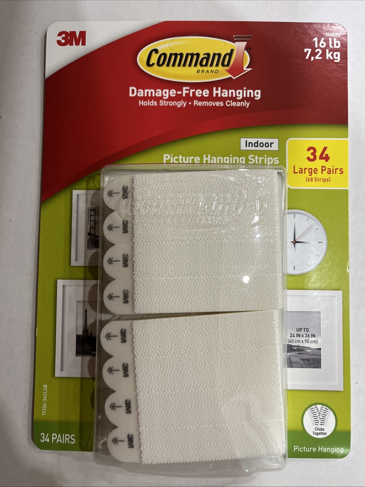 3M Command Picture Hanging Strips 34 Pairs 68 Large Strips Hold 16 lbs gallery