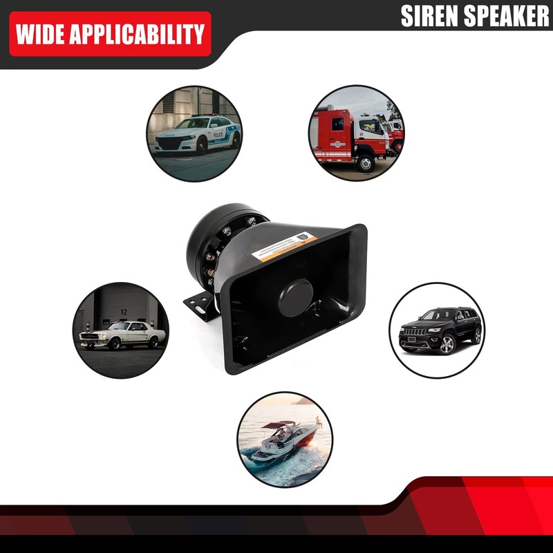 High Performance Siren Speaker Compatible with Any Speaker, Black gallery