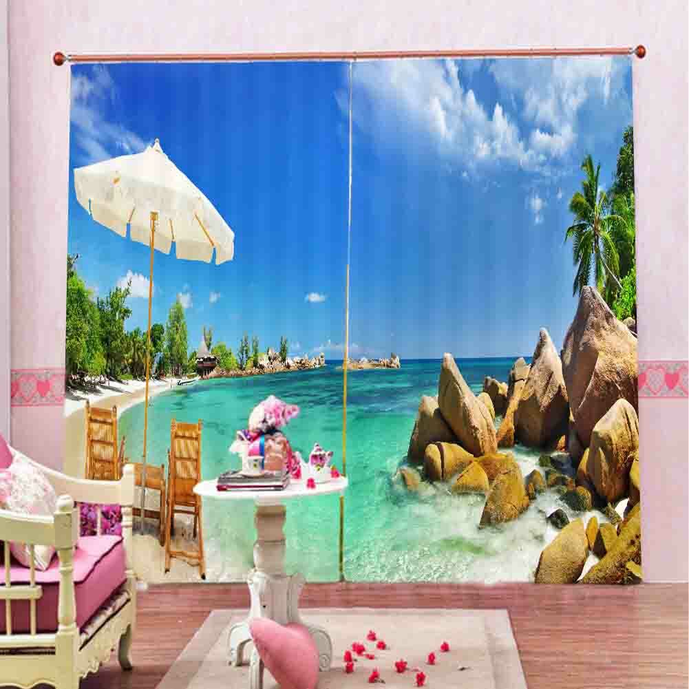 Blue Ocean Strategy 3D Curtain Blockout Photo Printing Curtains Drape Fabric gallery