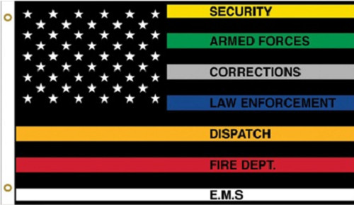 Thin Line Flag Security Armed Forces Corrections Police Dispatch EMS Fire 3x5 FT gallery