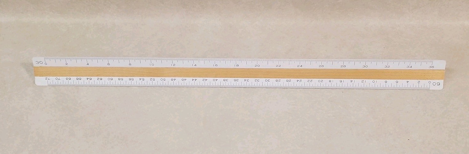 Woodrow # TE 12 Engineering Scale Ruler Wood & Plastic Triangluar Ruler gallery