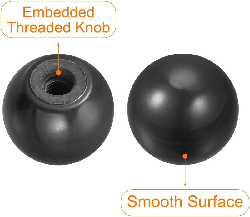 Uxcell 6Pcs Threaded Ball Knobs, M6 Female Thread Thermoset Ball Knob 0.98'' Dia gallery