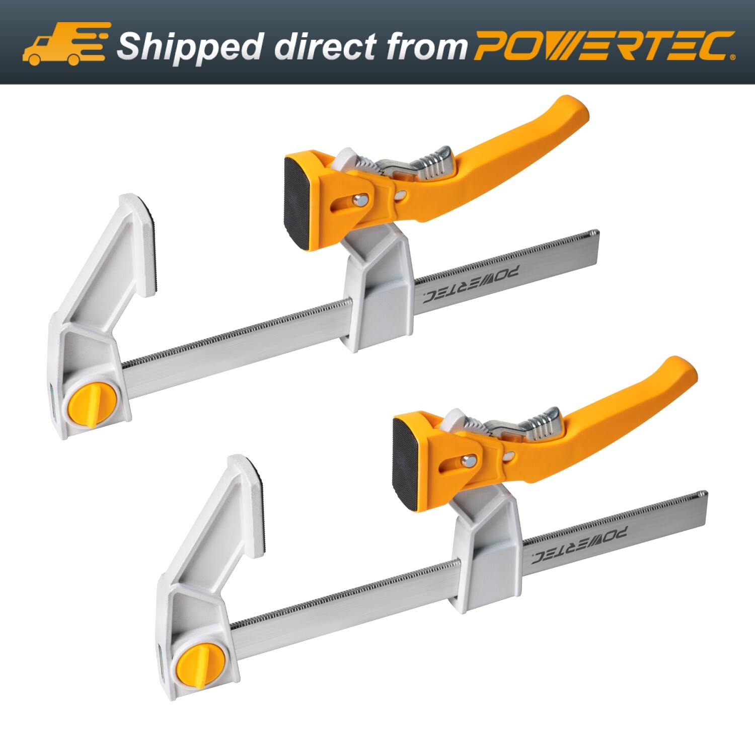 POWERTEC 8-Inch Bar Clamps (2-Pack) Fast Action Gear Clamp w/ 440 lb Capacity gallery