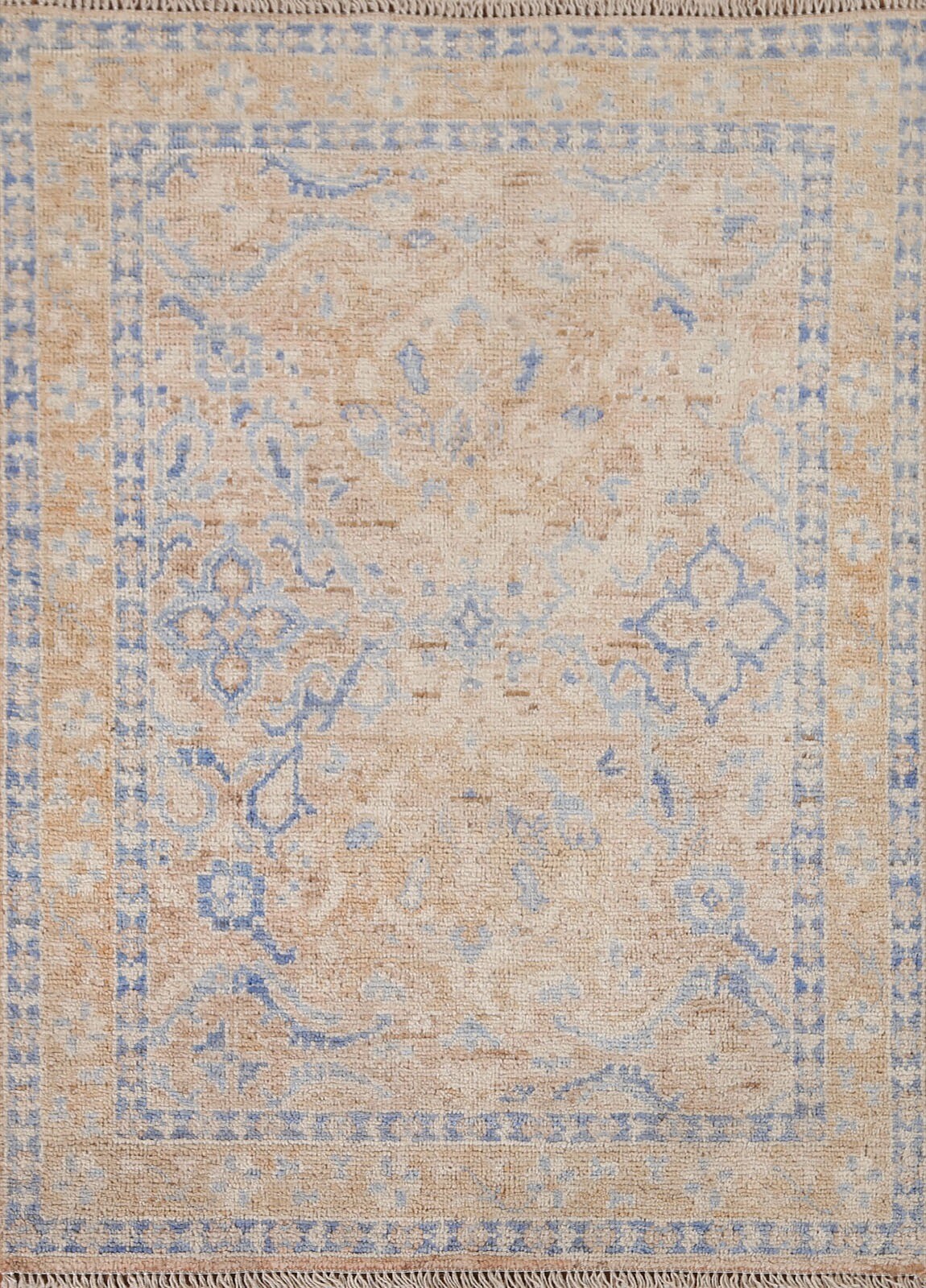 Muted Oushak Turkish Rug 3'x4' Geometric Oriental Hand-knotted gallery