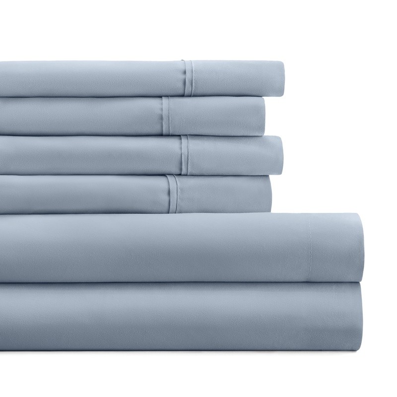 6 Piece Deep Pocket Microfiber Sheet Set Hypoallergenic Durable Cozy Soft New