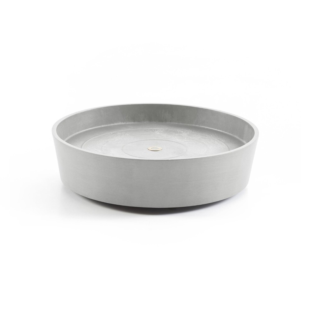 Ecopots Plastic Planter Saucer with Wheels, White Grey, 16"