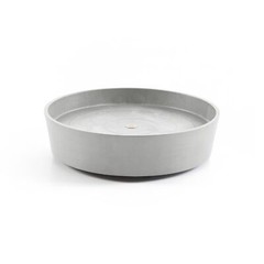 Ecopots Plastic Planter Saucer with Wheels, White Grey, 16″