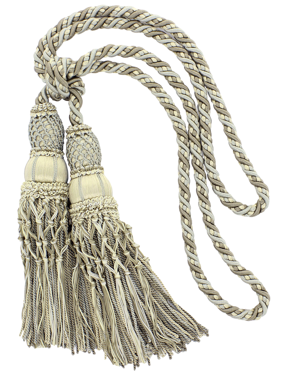 DÉCOPRO Double Tassel Tieback, Color# EL03 - Sandpiper Ivory [Set of 10] gallery