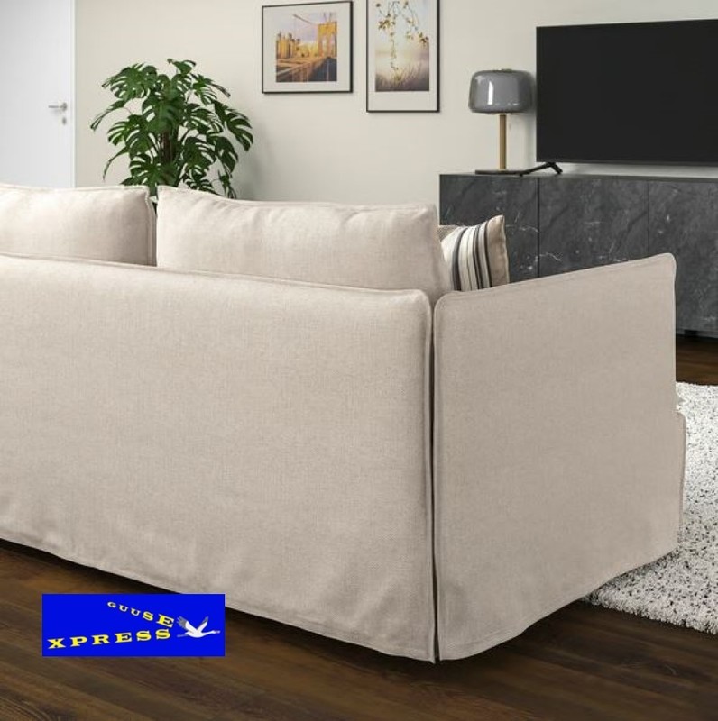 NEW IKEA SODERHAMN GRANSEL NATURAL SOFA SECTION SLIPCOVER COVER 305.190.72 gallery