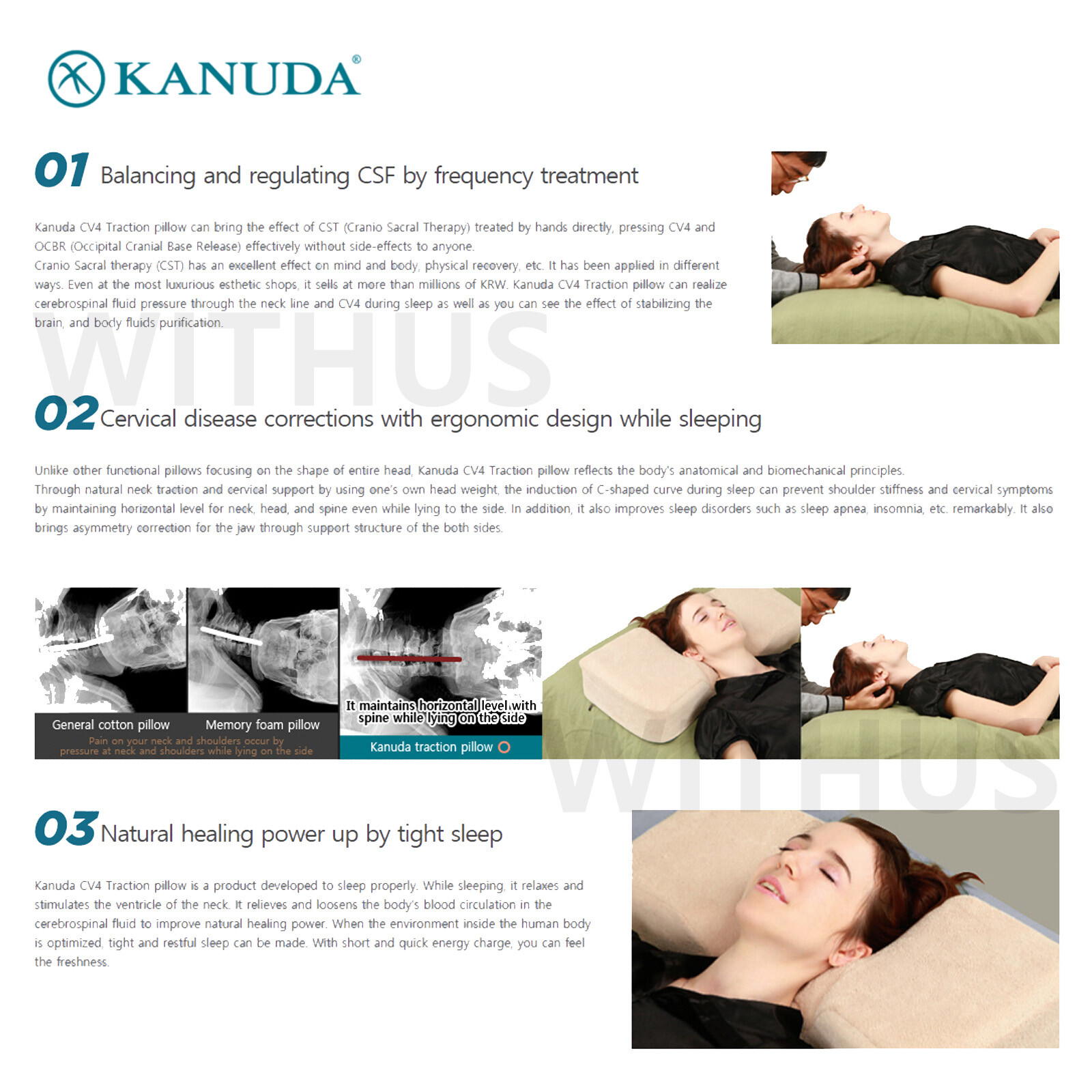 KANUDA Neck Traction cervical Memory Foam Pillow Orthopedic Sleeping gallery