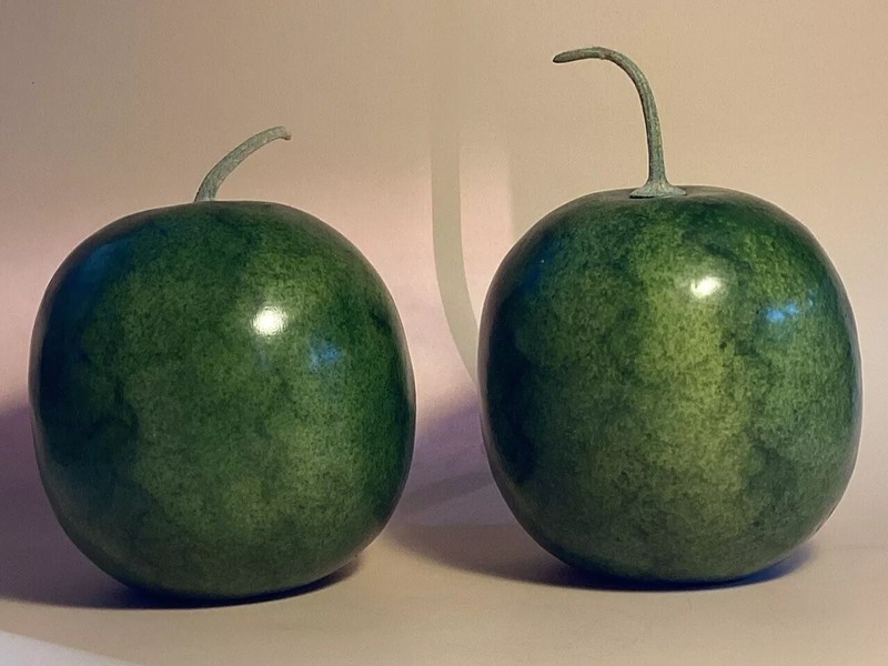 TWO 4.5" FAUX ARTIFICIAL WATERMELON FOR HOME DECOR & PHOTOGRAPHY SUMMER & FALL gallery