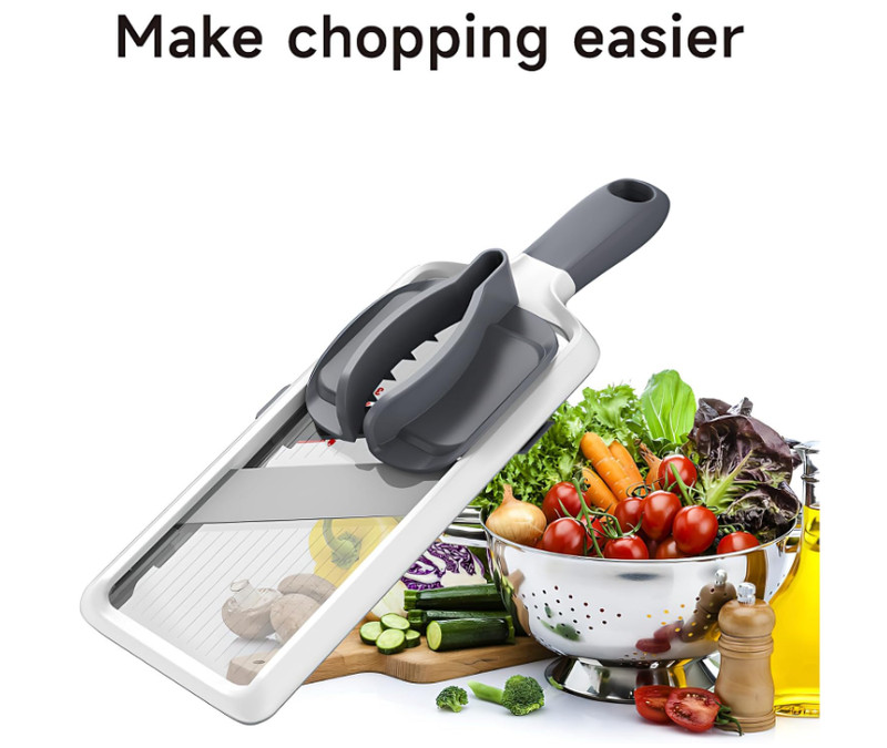 Multi Handheld Mandoline Slicer - Adjustable Stainless Steel Blade, Comfort Grip gallery