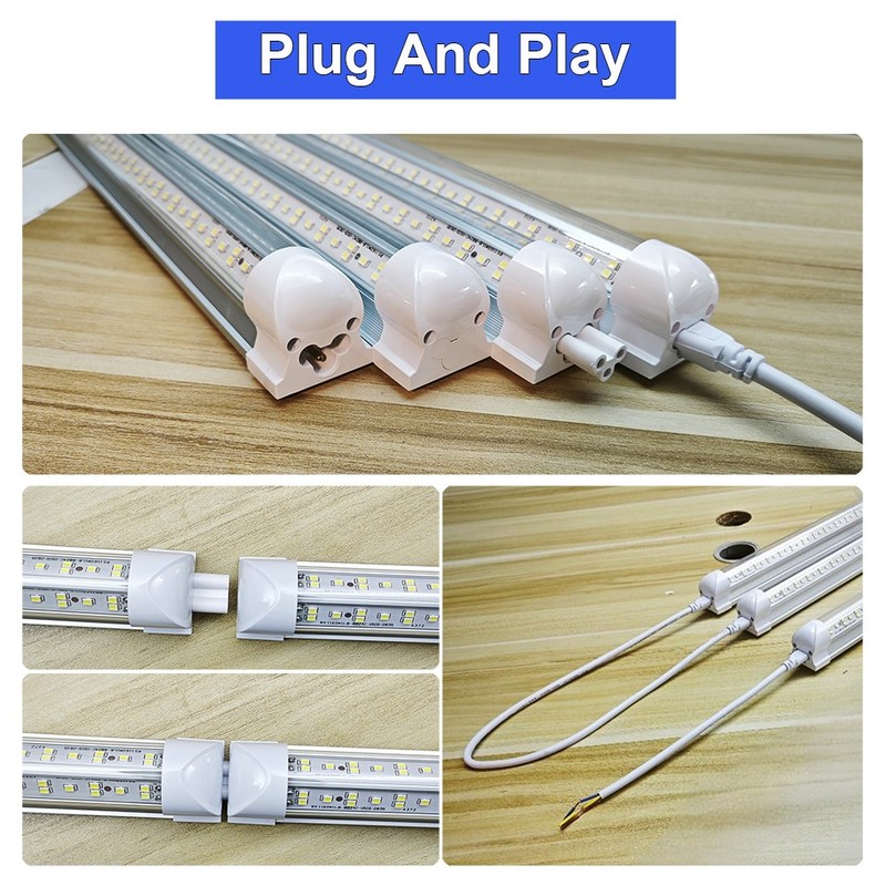 25 Pack 4' Integrated LED Shop Light Fixture Garage 72W V-Shape Led Tube Light gallery